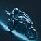 A man riding a motorcycle in the rain wallpaper. Generative ai