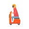 Man riding orange motorbike cartoon vector Illustration