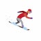 Man riding snow board slide in hill flat illustration vector