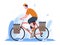 Man riding a touring bike vector illustration