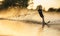 Man riding wakeboard in a lake