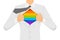 Man Ripping The Shirt LGBT sign. Vector