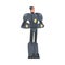 Man in Robot Costume, Cyborg Character, Carnival Party or Masquerade Concept, Online Video Game Design Element Cartoon
