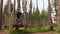 Man in rope course aerial park