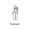 man with rucksack illustration. Element of a person carries for mobile concept and web apps. Thin line man with rucksack illustrat