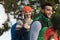 Man With Rucksack People Group Snow Forest Young Friends Walking Outdoor Winter