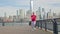 Man run on NYC street. Fit male fitness runner workout and run in NYC background. Handsome man running on the Manhattan