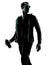 Man runner portrait jogger silhouette