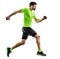 Man runner running jogger jogging isolated silhouette white background