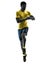 Man runner running jogger jogging time isolated silhouette white