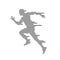 Man runner speed silhouette striped lines vector