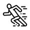 Man in Running Action Icon Vector Outline Illustration