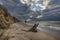 Man Running on a Beach at Sunset