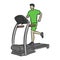 Man running in a gym on a treadmill vector illustration sketch d