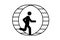 Man running in a hamster wheel vector. Concept of a man running in a circle like a hamster vector illustration. social issues