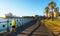 A man running in harbour park