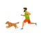 Man running with his dog, active lifestyle