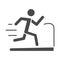 Man running on the runway speed sport race silhouette icon design