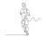 Man running on sport theme. Continuous one line drawing of person doing marathon. Concept of runner vector minimalism illustration