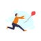 Man is running try to catch balloon people character flat design vector