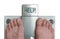 Man`s feet on weight scale - Help