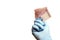 A man`s hand in a blue glove holds five hundred euros. The concept of paid medicine, payment for laboratory work, corruption in s