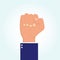 Man`s hand with clenched fist vector illustration