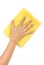 Man\'s Hand Wiping Surface.