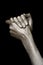 Man\'s hands in bronze paint