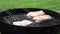 Man`s hands cooking fish fillet on grill