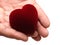 Man\'s hands gifting heart on valentine day