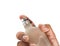 Man\'s hands with perfume bottle.