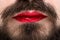 Man\'s Mouth with Red Lipstick