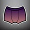 Man`s underwear sign. Vector. Violet gradient icon with black an