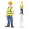 Man with Safety Gear Standing Straight, with His Arms by His Side.