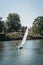 Man sailing on the River Thames in Richmond, London, UK.