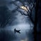 Man sailing on a tranquil foggy lake