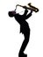 Man saxophonist playing saxophone player silhouette