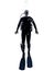 Man scuba diver diving silhouette isolated