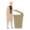 Man search food icon cartoon vector. Poverty homeless