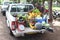 Man selling fresh vegetables from truck