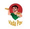 Man selling Vada Pav cartoon vector