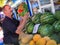 Man selling watermelons and melons