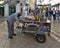 Man sells chestnuts on the streets of Lisbon