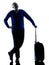 Man senior travelers traveling silhouette