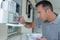 Man servicing a boiler