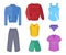 Man set tricot clothes colored