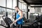 Man setting treadmill