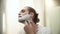 Man Shaving Beard With Razor In Bathroom
