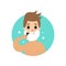 Man shaving face with foam, man caring for himself vector Illustration